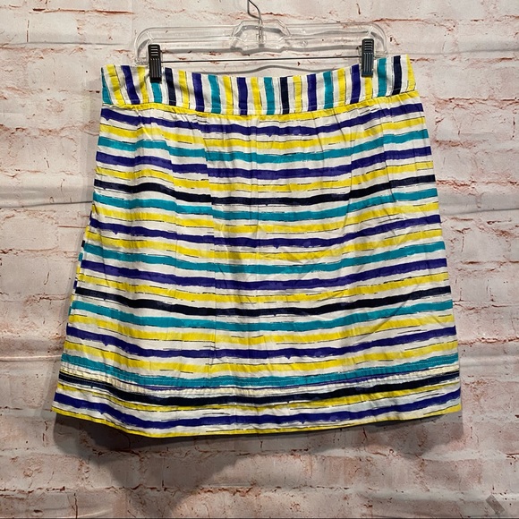 LOFT stripe skirt 6 mini elastic waistband lined - Picture 1 of 8